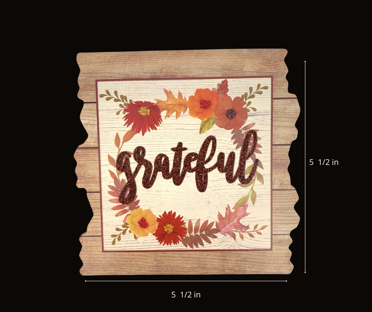 Wreath Centerpiece "Grateful" in Glitter