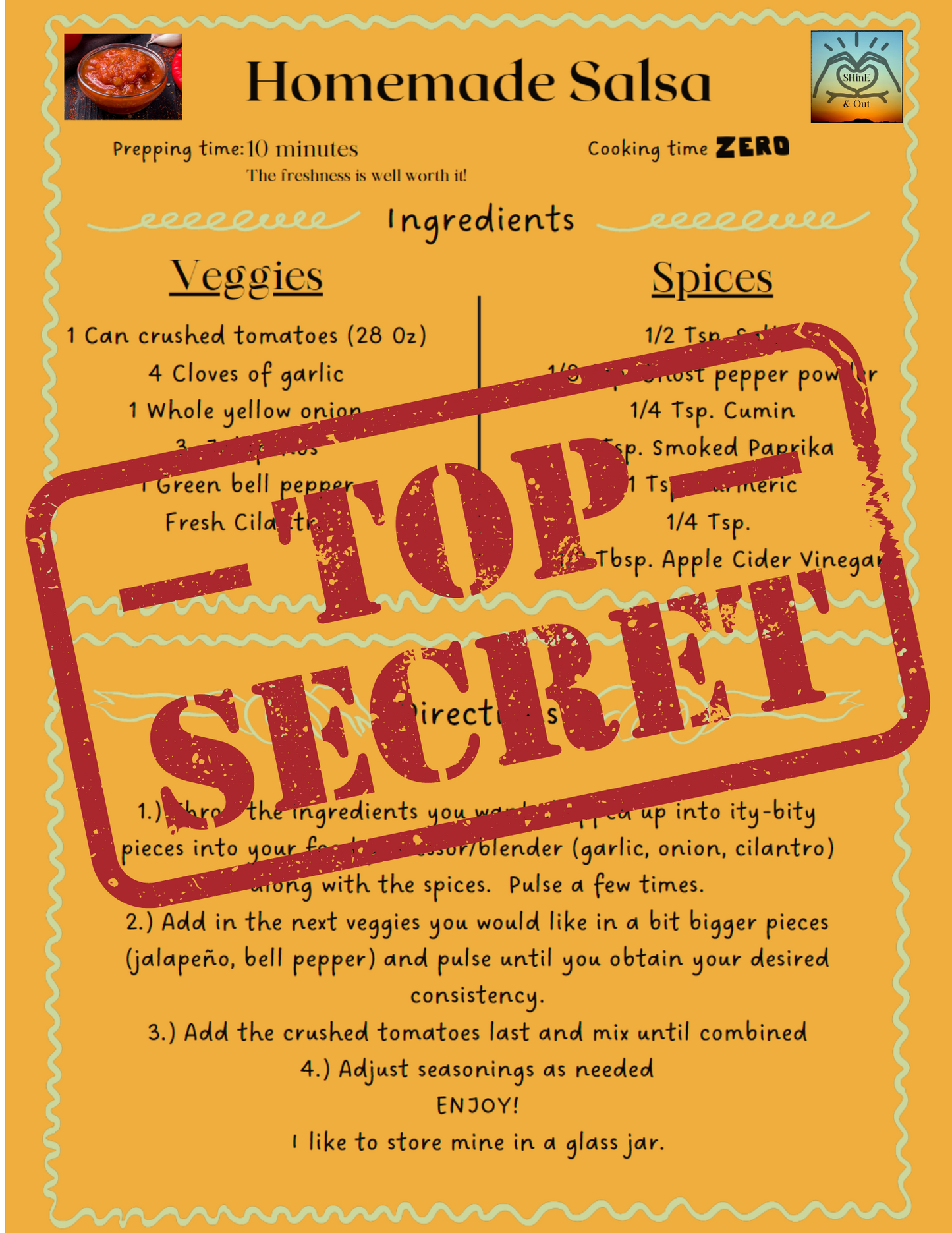Free Homemade Salsa Recipe Card — Digital Download