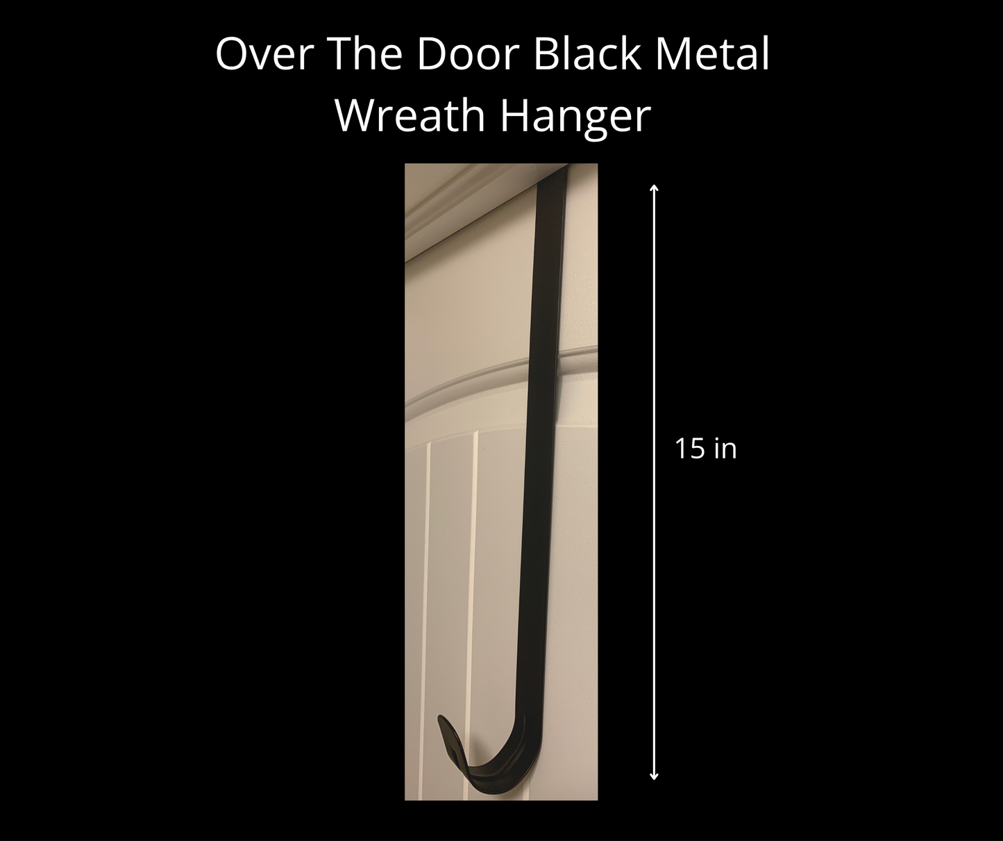 Over The Door Black Metal Wreath Hanger