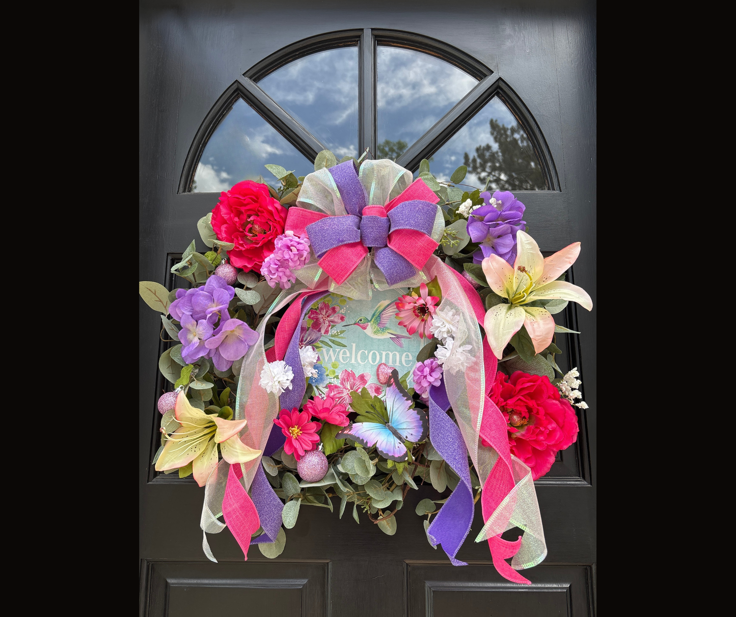 Summer Hummingbird & Butterfly Wreath Kit | Interchangeable Floral Front Door Decor