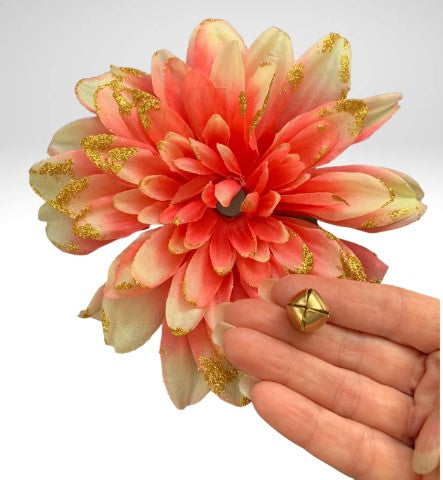 Gradient Pink Gold Glitter Tipped Dahlia with Magnetic Centerpiece
