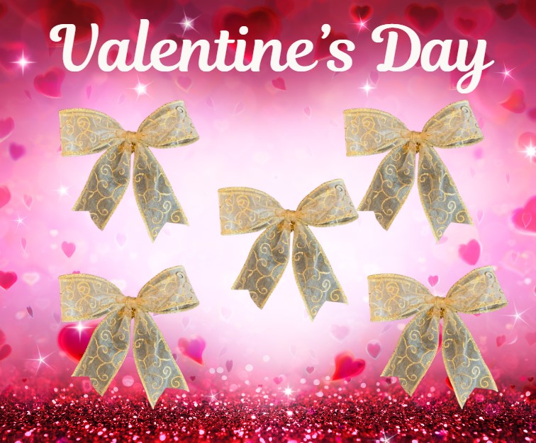 Mini-Golden Wire Ribboned Bow Set of 5