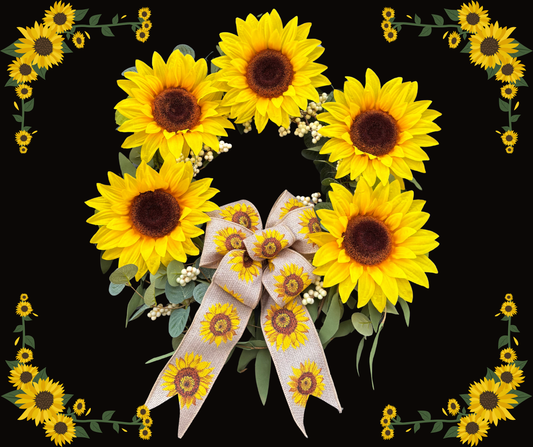 Sunshine and Warmth Sunflower Wreath Kit With Matching Bow
