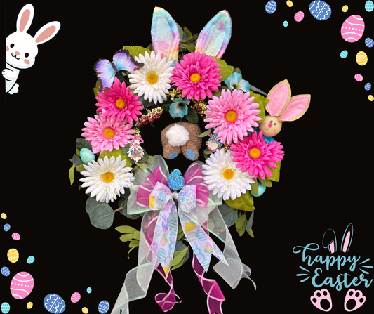 Fun, Easy and Quick Easter/Spring Wreath Kit With Spring Colored Fairy Lights and Removable Holiday Ornaments