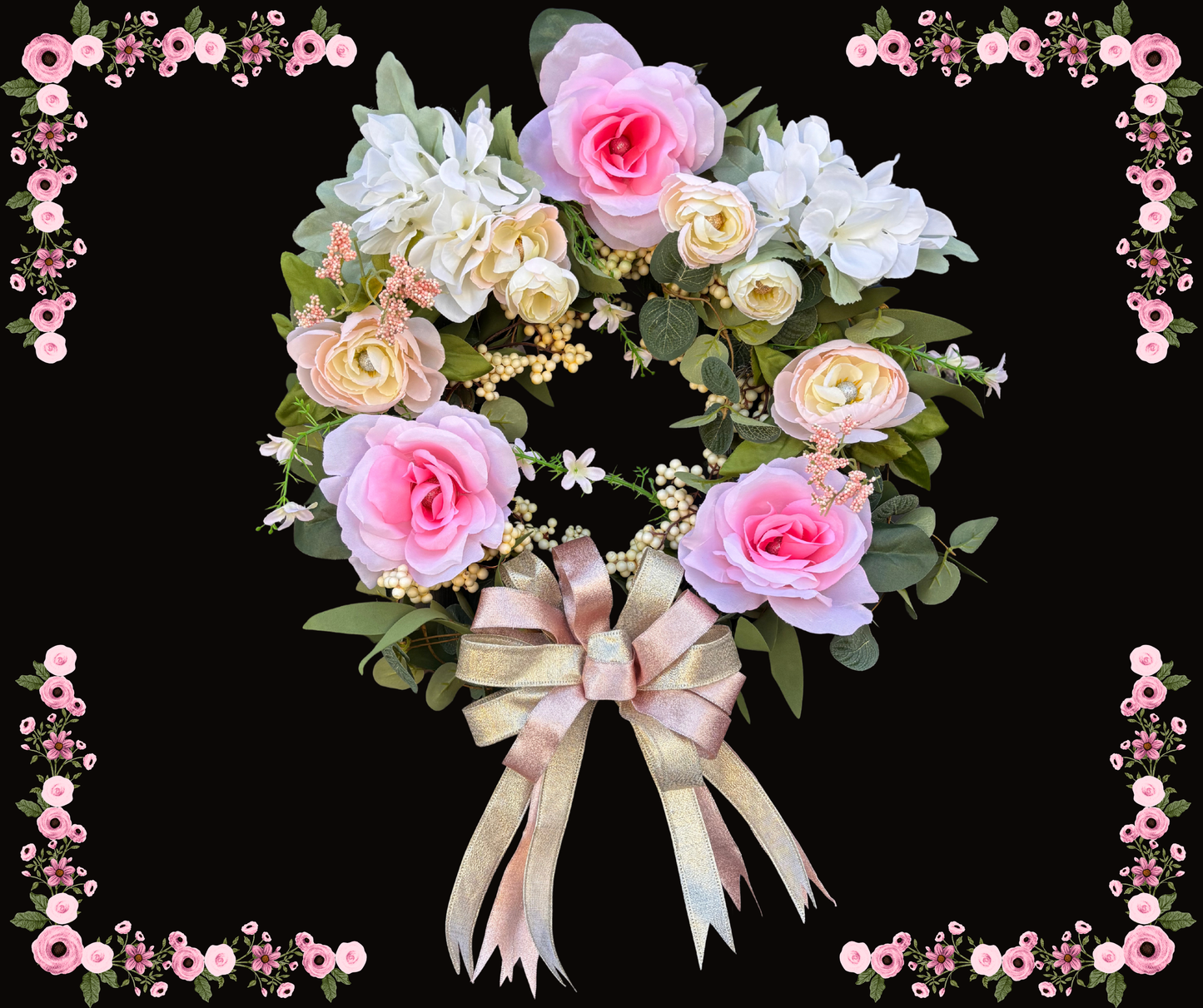 Spring Blossom DIY Wreath Kit – Soft Pink Florals with Removable Easter Ornaments | Easy Home Refresh for Busy Decorators