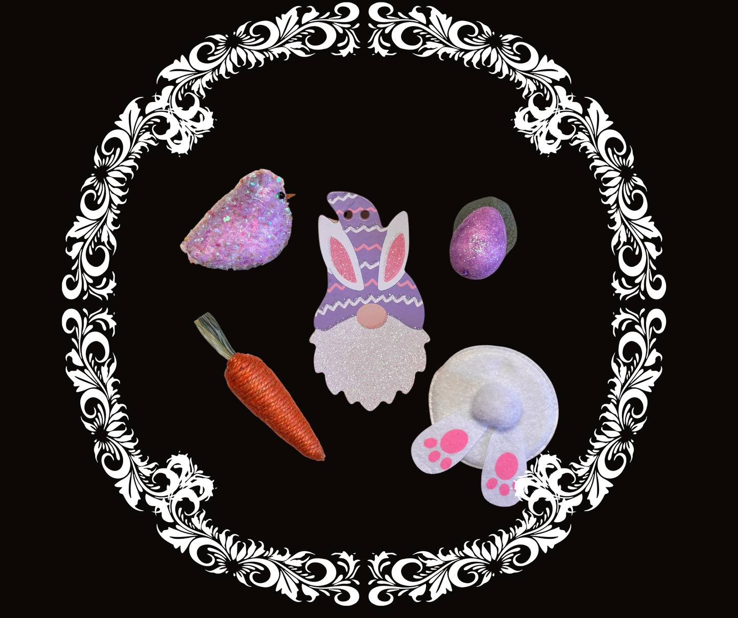 Speedy DIY Flower Wreath Kit Featuring Huge Double Layer Bow with Bonus Easter Decorations