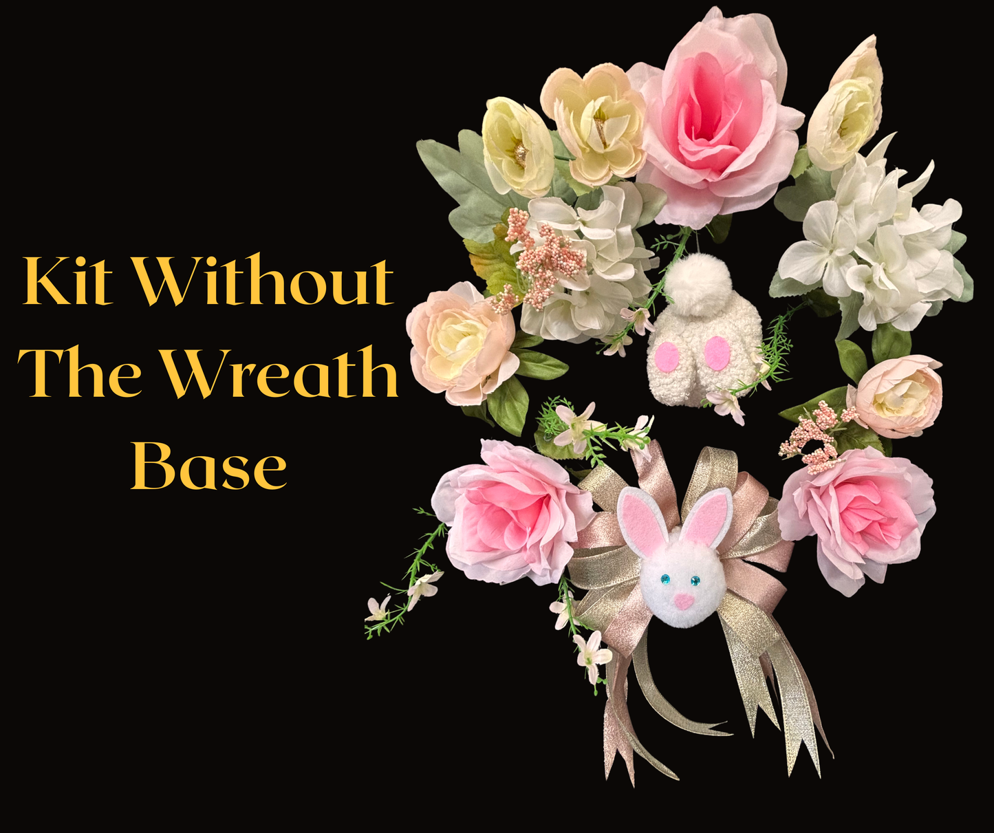 Spring Blossom DIY Wreath Kit – Soft Pink Florals with Removable Easter Ornaments | Easy Home Refresh for Busy Decorators