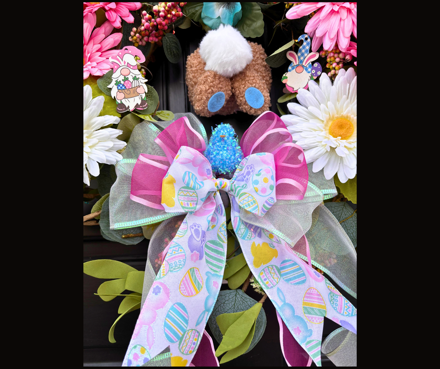 Fun, Easy and Quick Easter/Spring Wreath Kit With Spring Colored Fairy Lights and Removable Holiday Ornaments