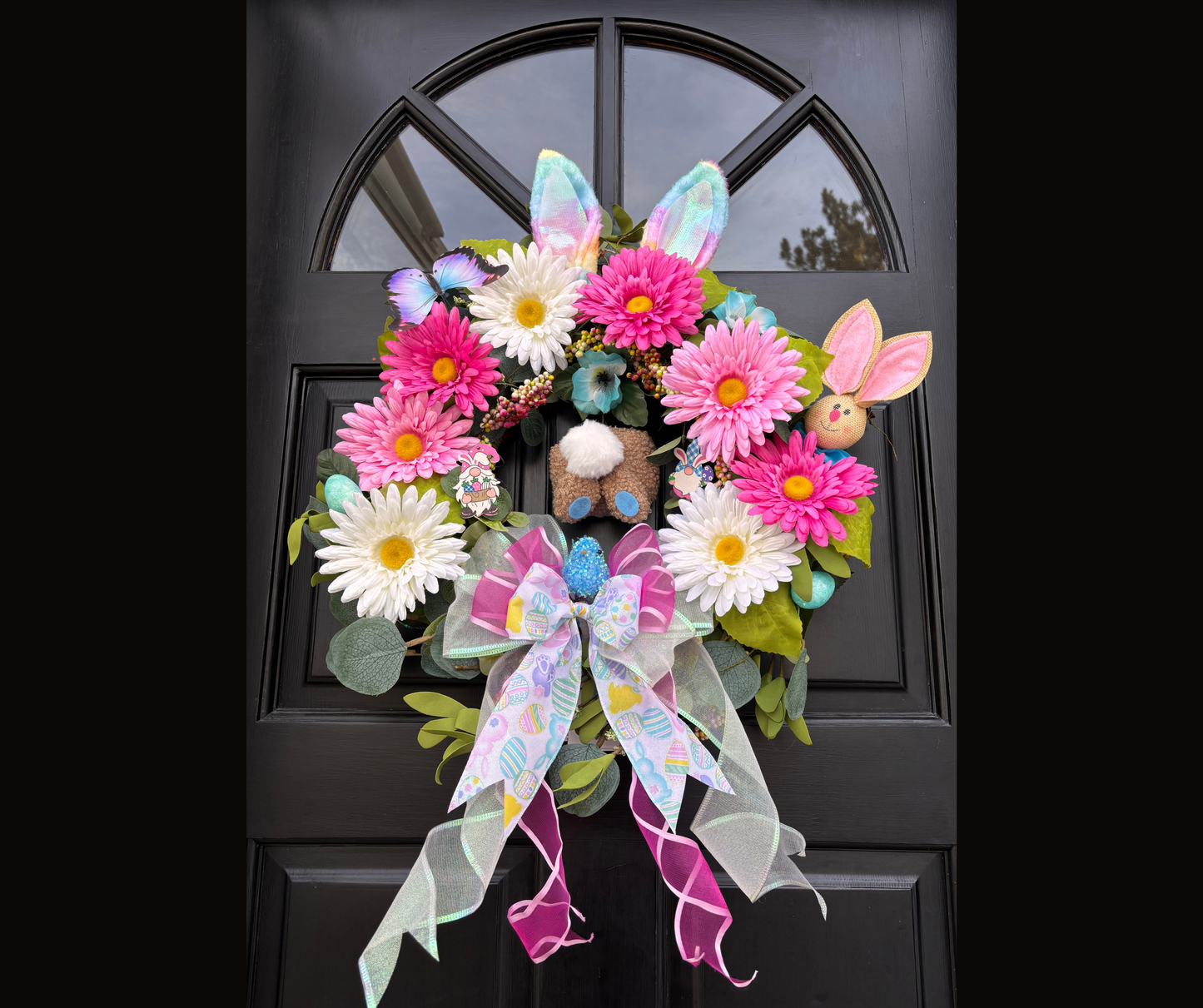 Fun, Easy and Quick Easter/Spring Wreath Kit With Spring Colored Fairy Lights and Removable Holiday Ornaments