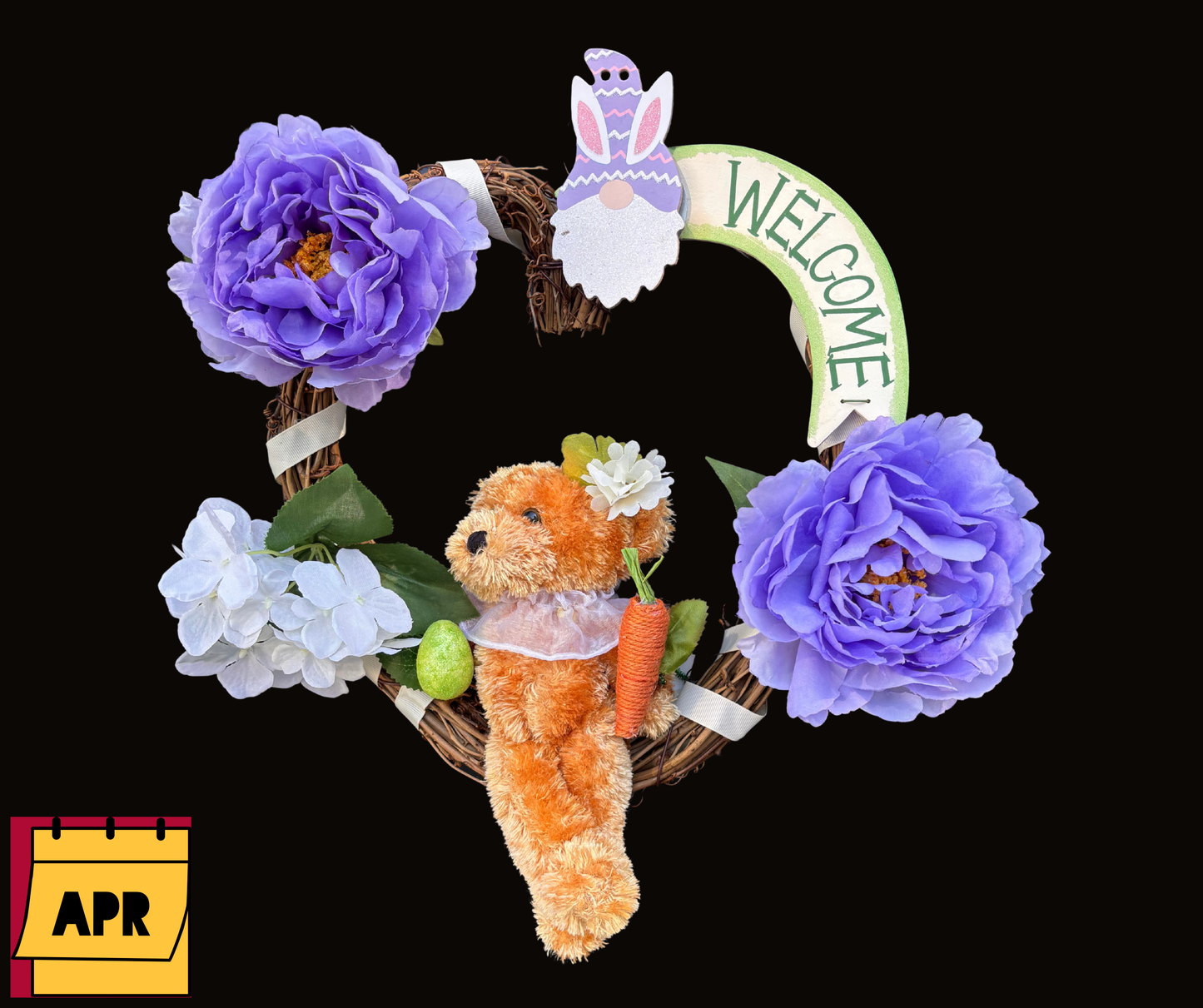 Teddy Bear Interchangeable Wreath With 12 Monthly Décor Kits | Year Round Seasonal Décor for Moms & Elderly Loved Ones