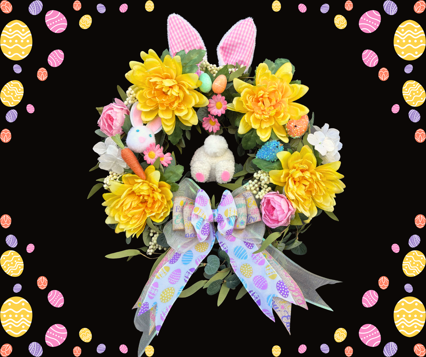 Easter Bunny Booty Wreath Kit With Bonus Spring Kit