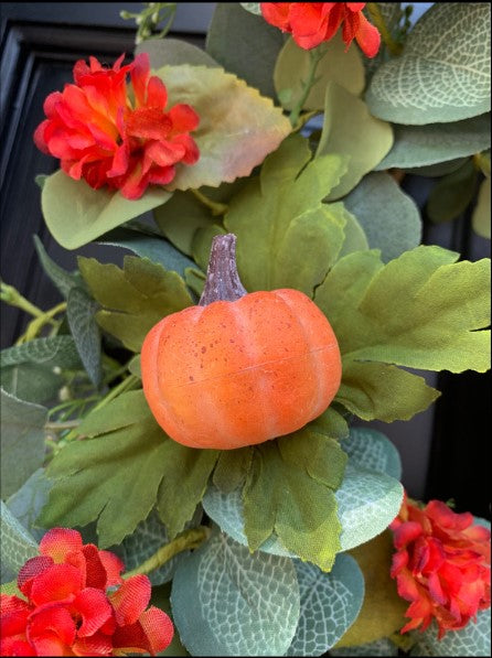 Fall Wreath Kit With An Array of Flowers, Pumpkins and Berries