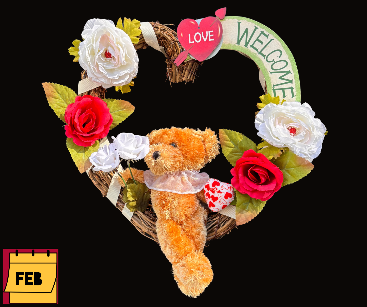Teddy Bear Interchangeable Wreath With 12 Monthly Décor Kits | Year Round Seasonal Décor for Moms & Elderly Loved Ones