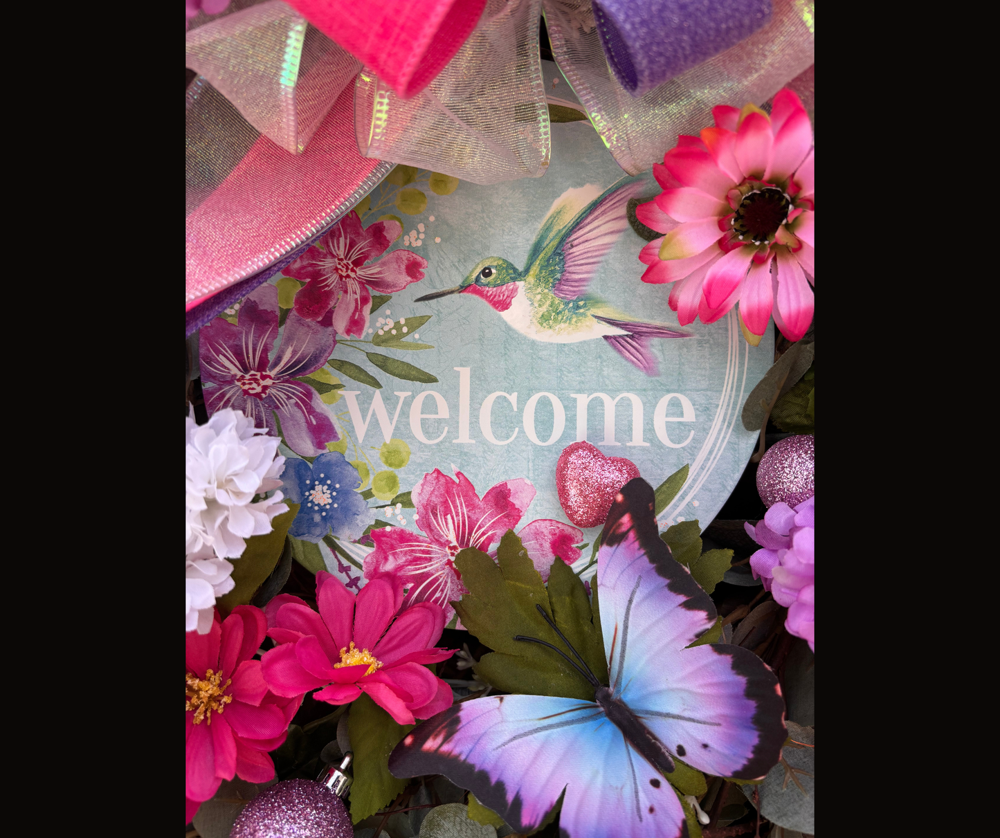 Summer Hummingbird & Butterfly Wreath Kit | Interchangeable Floral Front Door Decor
