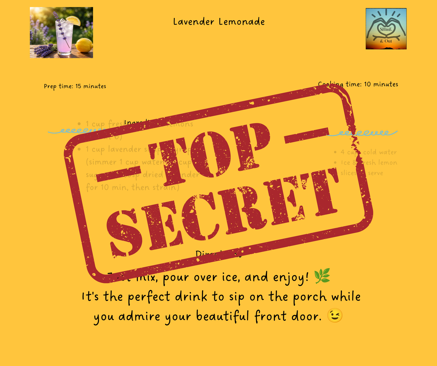 Lavender Lemonade Magic 💜🍋 ~ Free Recipe Card Download