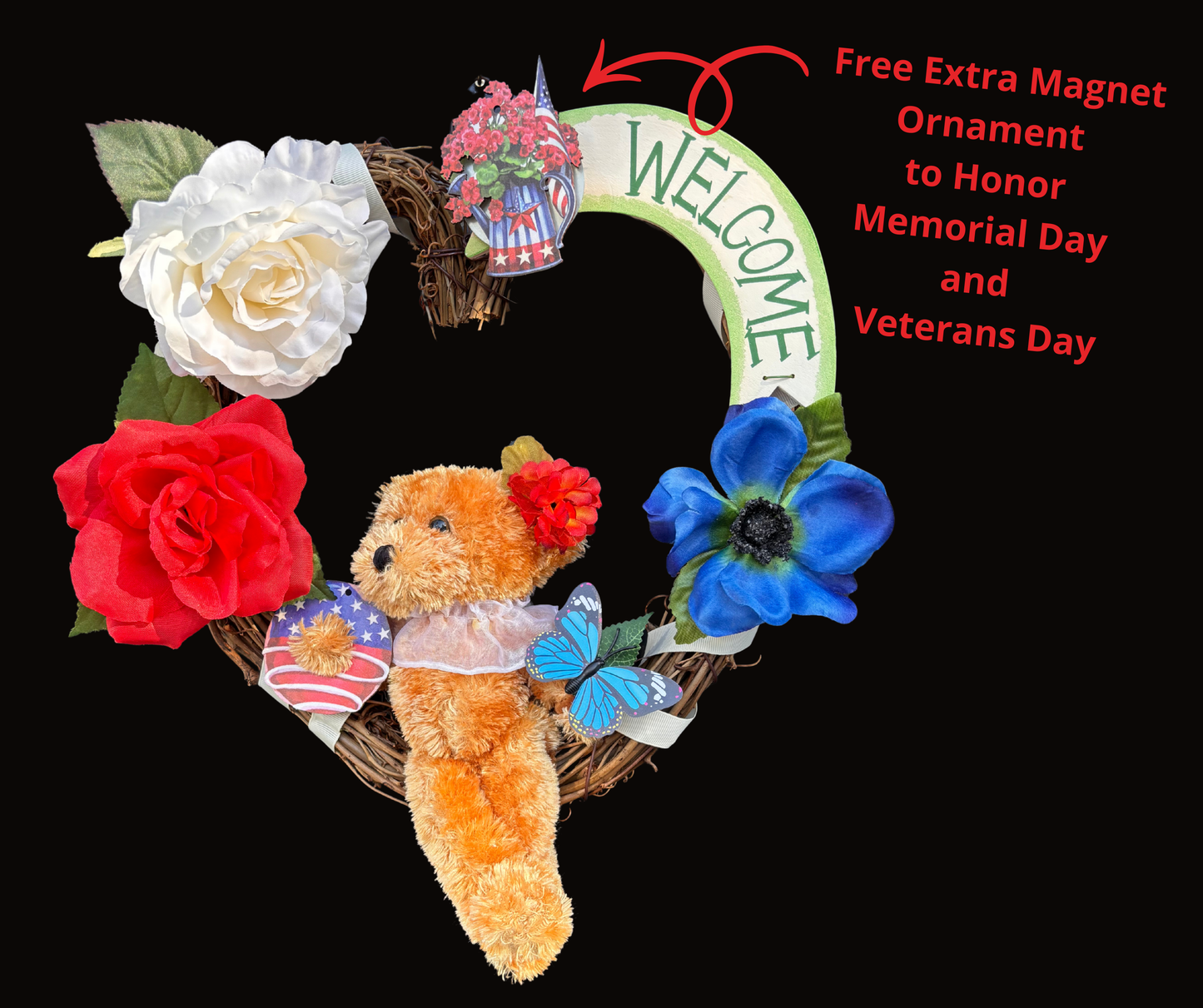 Teddy Bear Interchangeable Wreath With 12 Monthly Décor Kits | Year Round Seasonal Décor for Moms & Elderly Loved Ones