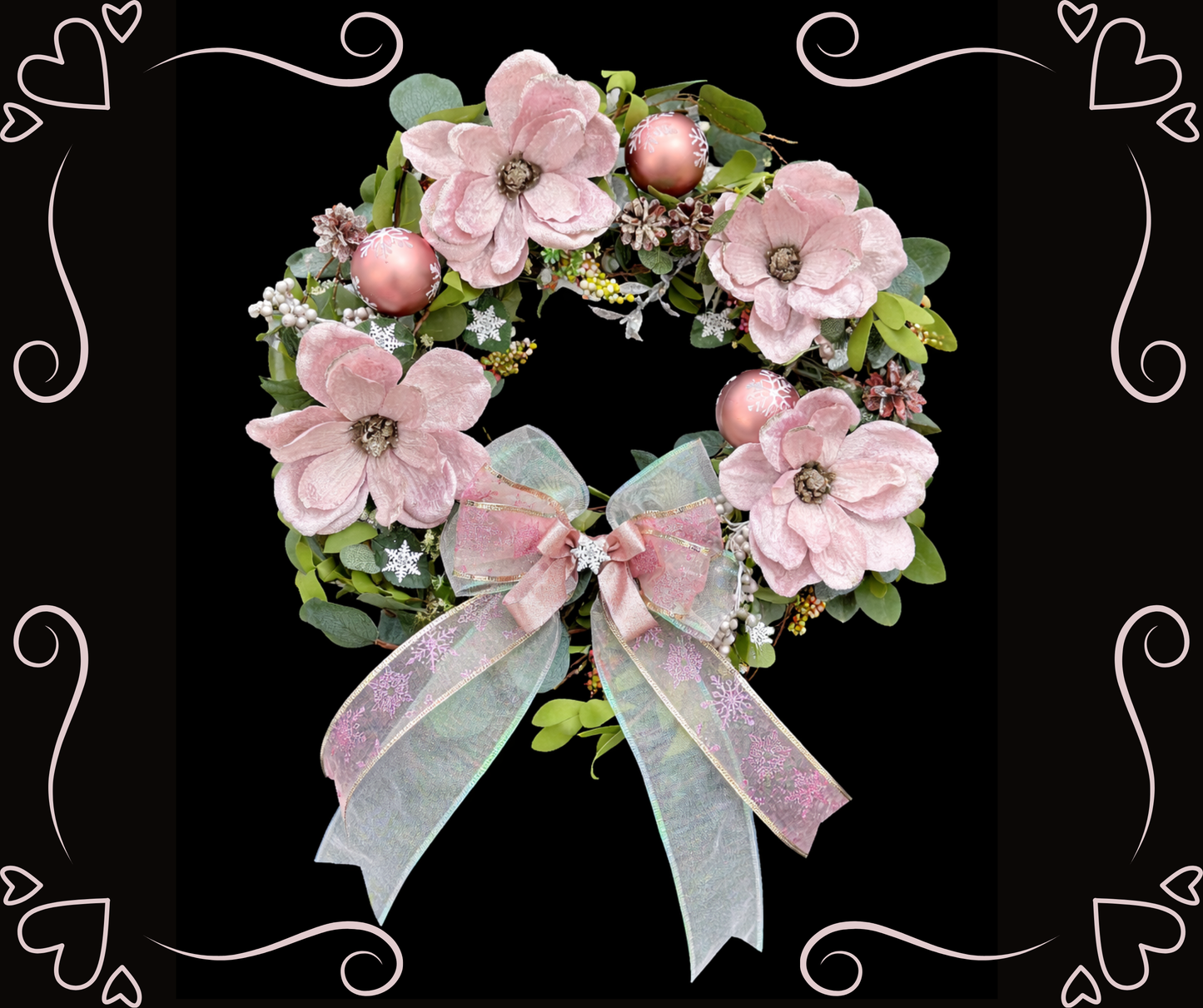 Pretty In Pink Winter Decor Wreath Kit with Bonus Time Saver Valentines Kit