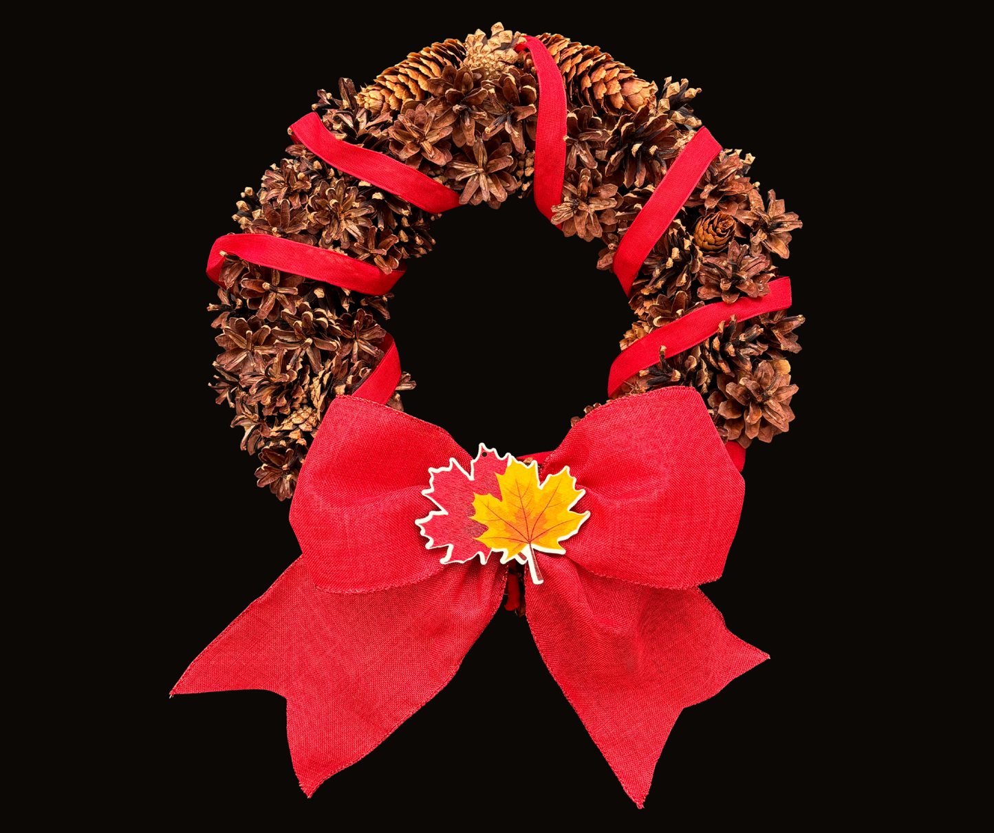 Rustic Pinecone Wreath Kit | Interchangeable Year-Round Seasonal Wreath | Handmade Natural Pinecone Door Decor