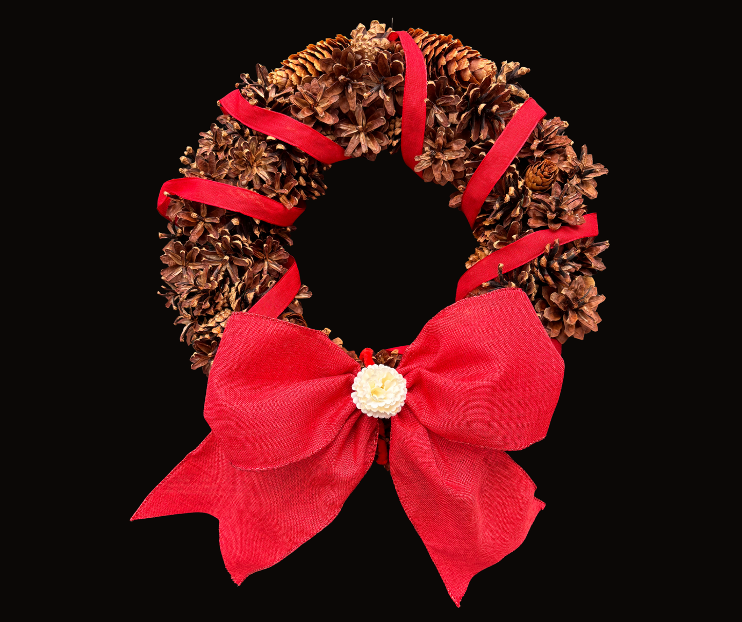 Rustic Pinecone Wreath Kit | Interchangeable Year-Round Seasonal Wreath | Handmade Natural Pinecone Door Decor