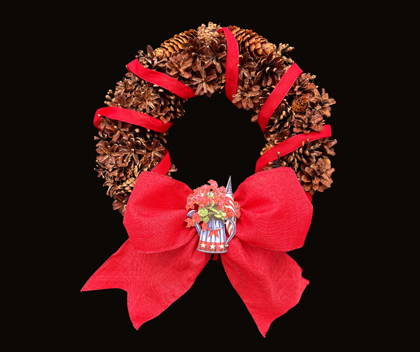 Rustic Pinecone Wreath Kit | Interchangeable Year-Round Seasonal Wreath | Handmade Natural Pinecone Door Decor