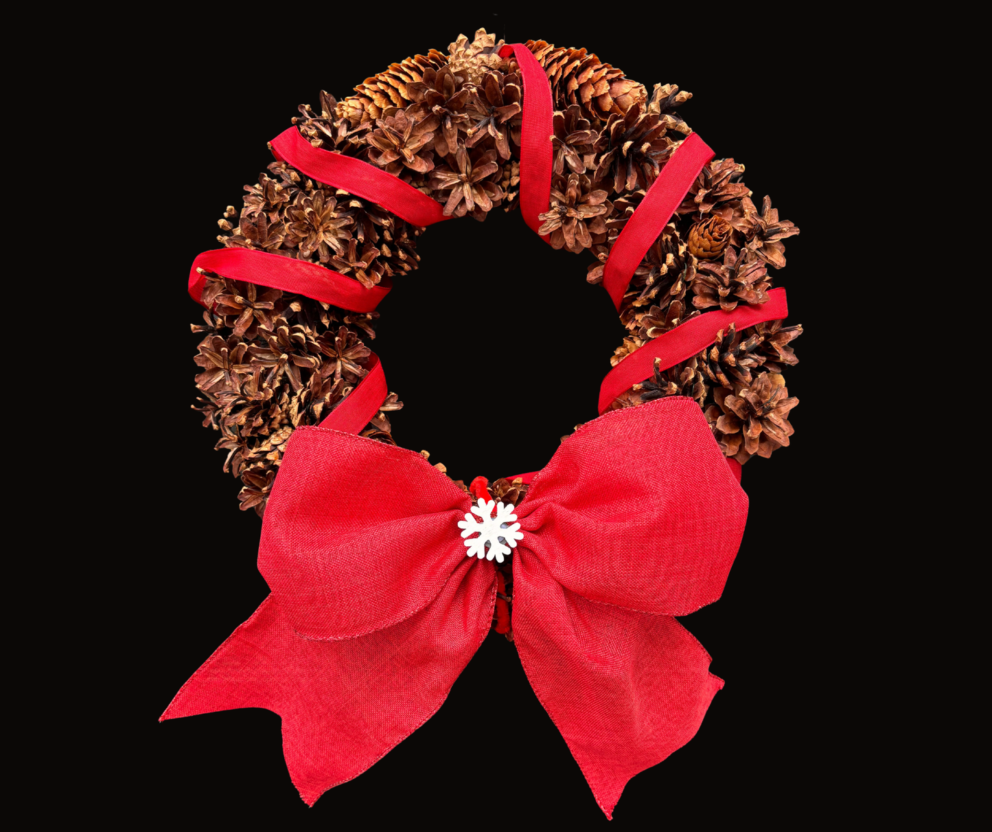 Rustic Pinecone Wreath Kit | Interchangeable Year-Round Seasonal Wreath | Handmade Natural Pinecone Door Decor