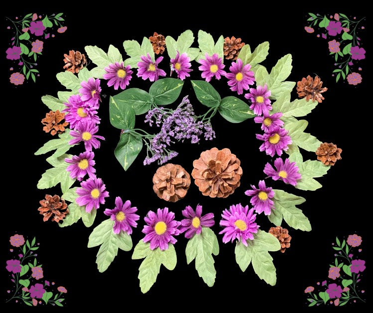 Purple Daisies and Pine Cones Walk In The Forest DIY Wreath Kit