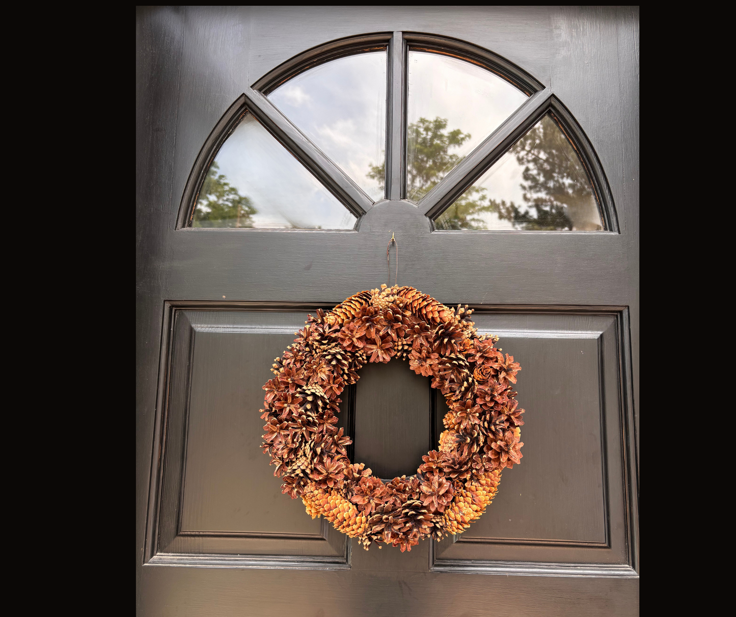 Rustic Pinecone Wreath Kit | Interchangeable Year-Round Seasonal Wreath | Handmade Natural Pinecone Door Decor