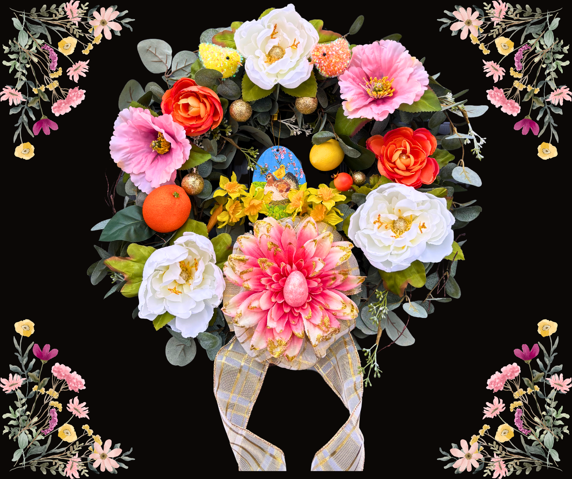 Spring Flowers With Easter Decor Wreath Kit