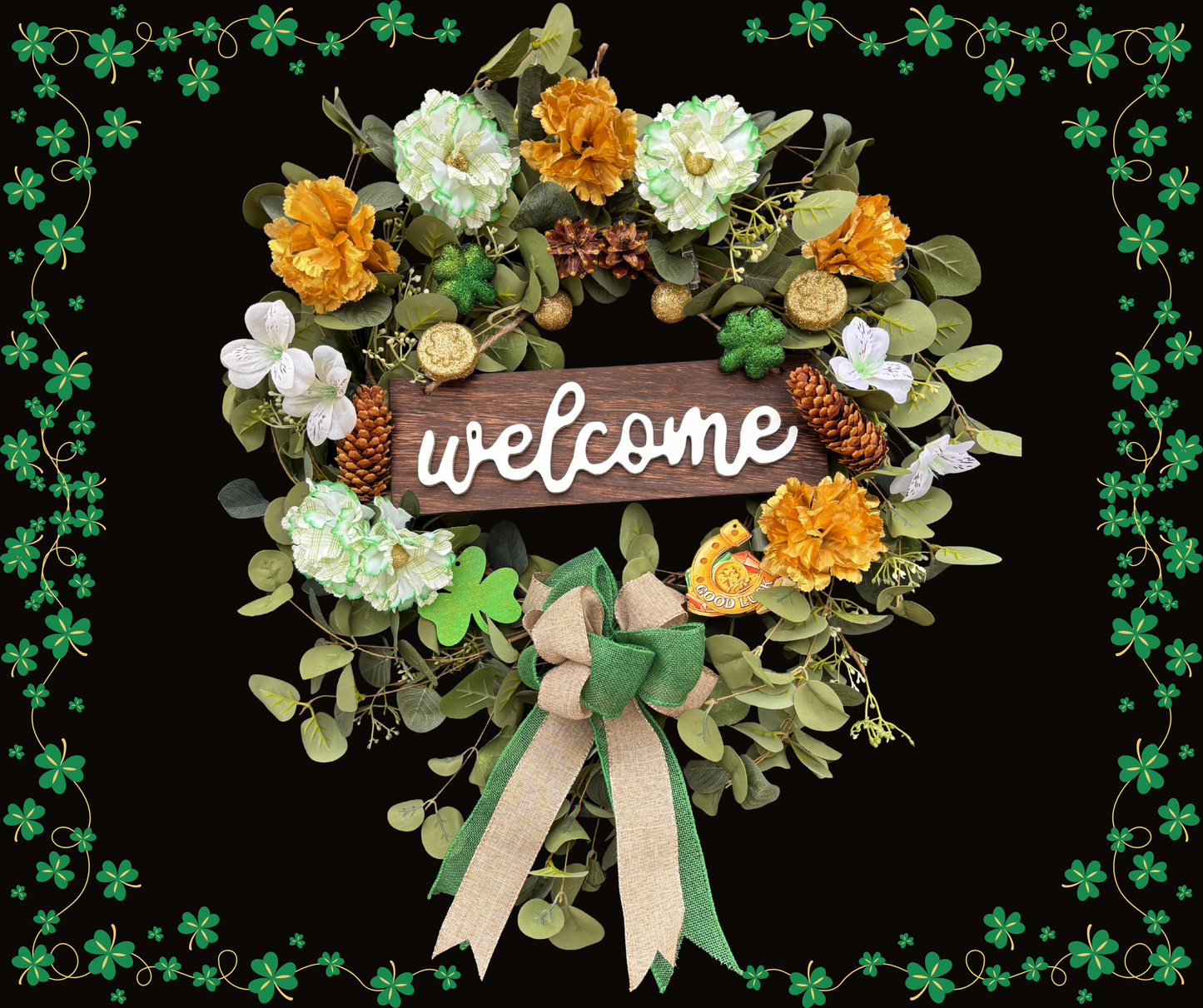 Instant Shamrock Glam: Quick and Easy DIY Wreath Kit for a Dash of St. Patrick's Day Spirit