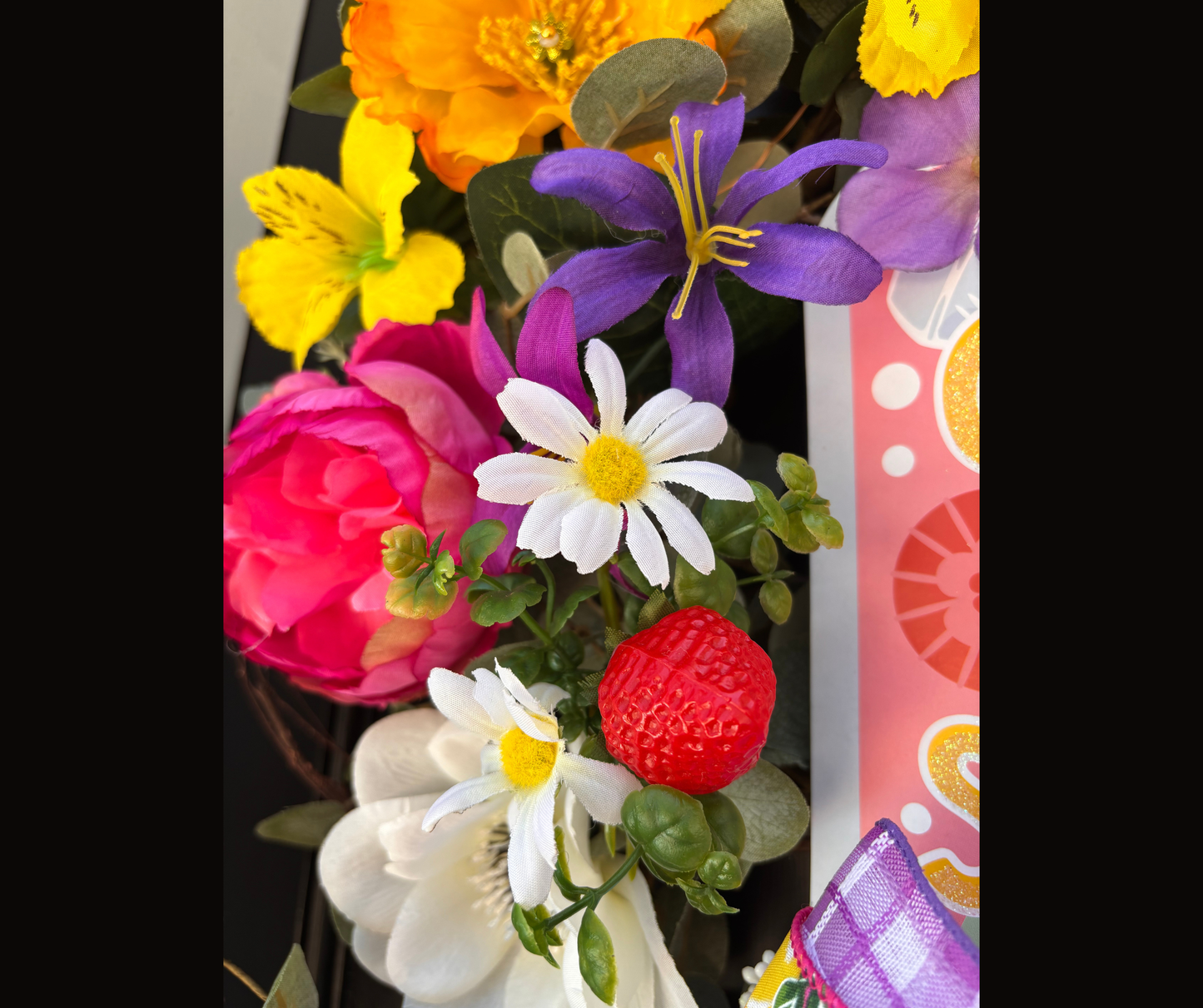 Cheers to Summer! Ready Made Interchangeable Wreath Kit | Lemon, Strawberry & Floral Seasonal Door Decor