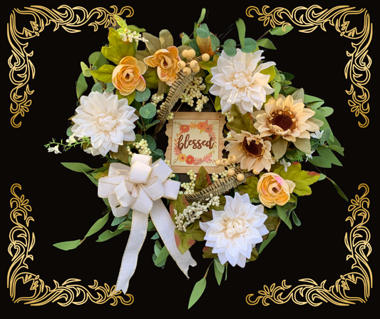 Whimsical White Themed Wreath Kit Good For Multiple Holidays