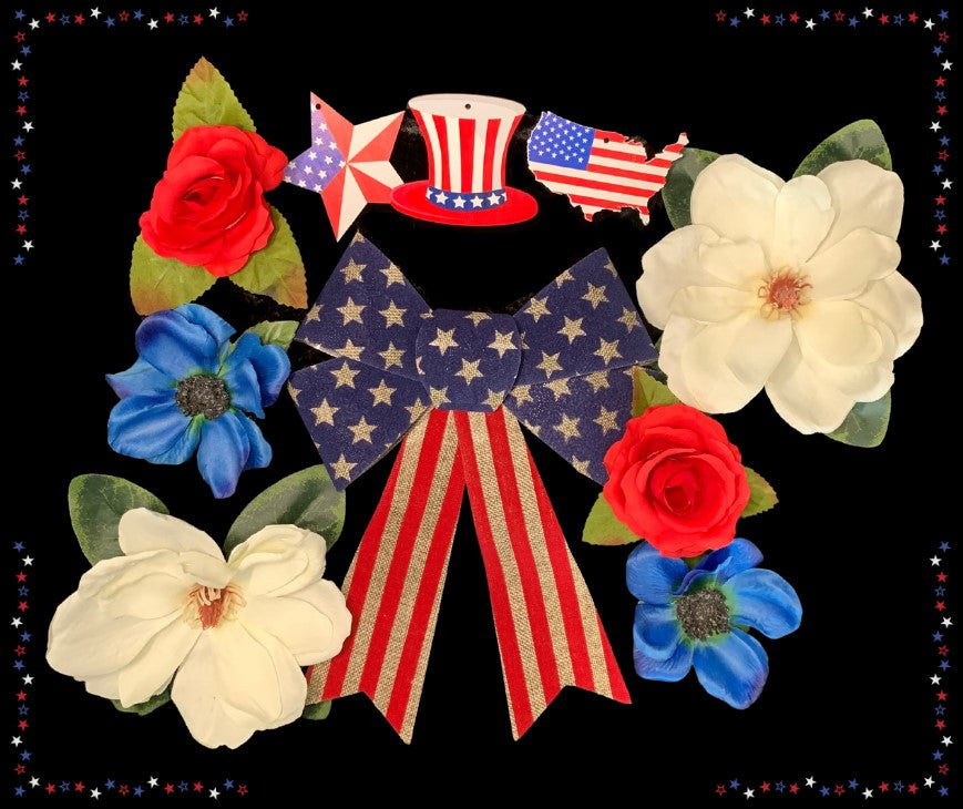 Patriotic DIY Wreath Kit With Symbolic Gardenia Meaning