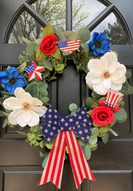 Patriotic DIY Wreath Kit With Symbolic Gardenia Meaning