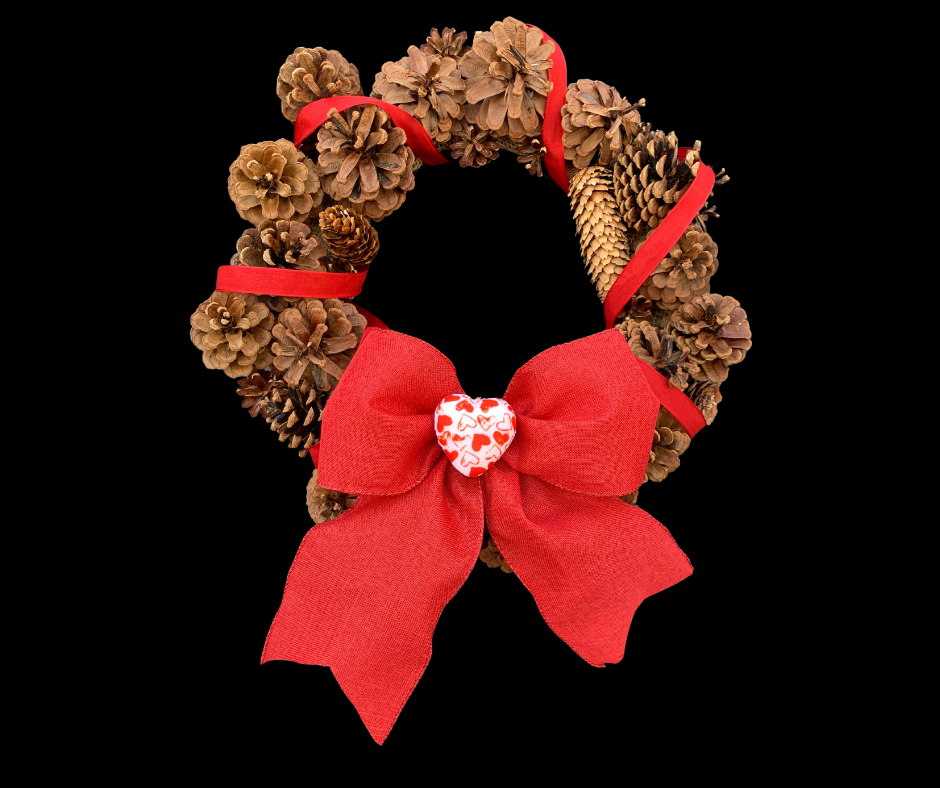 Rustic Elegant Pinecone Wreath With Magnetic Bow & Interchangeable Centerpieces