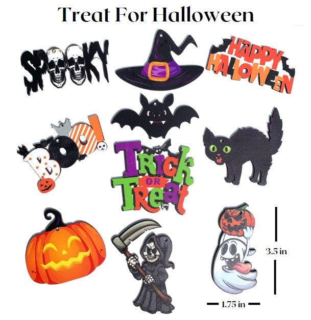 Treat For Halloween Ornaments (10 pc)