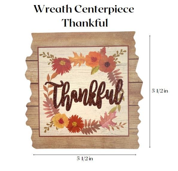 Wreath Centerpiece Glitter Thankful