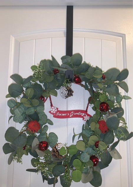 Over The Door Black Metal Wreath Hanger