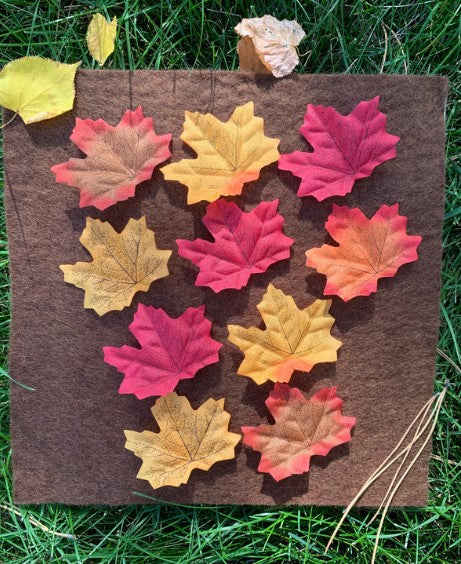 Fabric Fall Colored Leaves ~ Set of 10