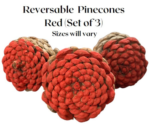 Reversable Pinecones Red (Set of 3)