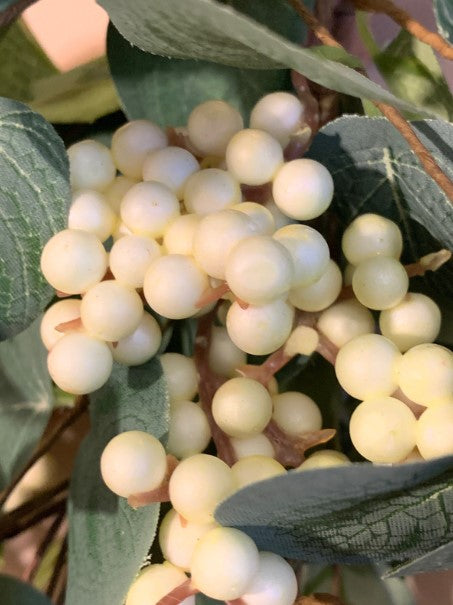 Artificial Eucalyptus Wreath with White Berries